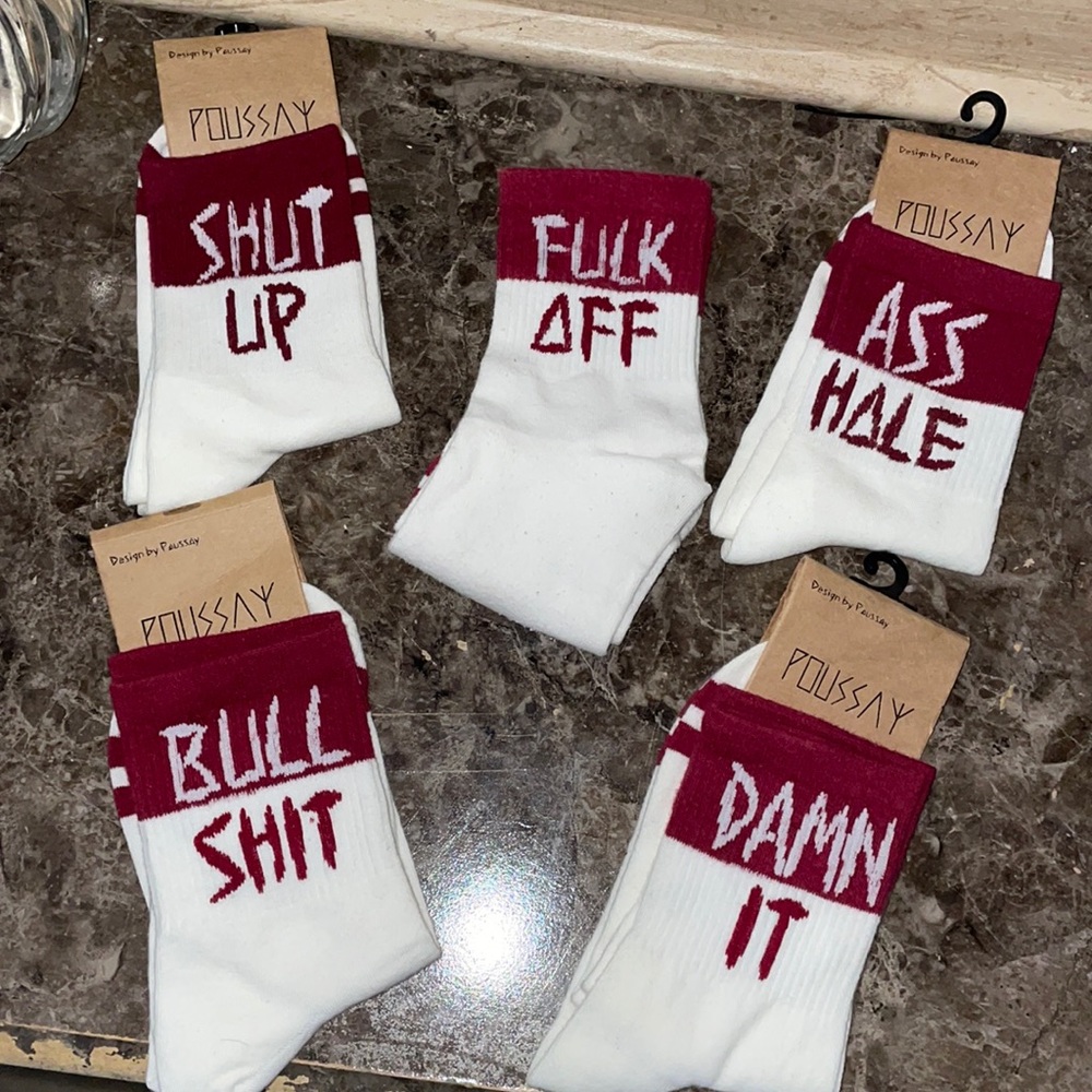 *NWT*Red & White super soft and comfy logo socks
